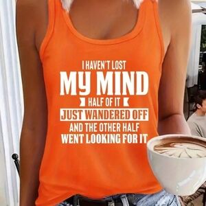 Orange Graphic Tank Top